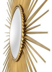 Casa Padrino espejo de lujo oro antiguo Ø 96 cm - Espejo de Pared de Acero Inoxidable con Espejo Convexo - Calidad de Lujo