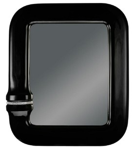 Casa Padrino Specchio di Lusso Nero 70 x 8 x H. 80 cm - Specchio Rettangolare in Ceramica a Parete con Catena in Cristallo - Qualità di Lusso
