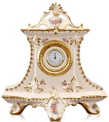 casa padrino barock jugendstil keramik uhr tischuhr schreibtisch uhr mit blumen design wohnzimmer uhr hotel uhr restaurant uhr club bar büro uhr deko accessoires
