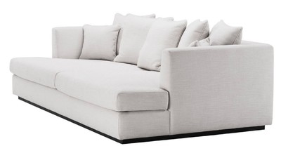 Casa Padrino Luxus Wohnzimmer Sofa Weiß / Schwarz 265 x 151 x H. 90 cm - Couch mit 7 Kissen - Luxus Wohnzimmermöbel