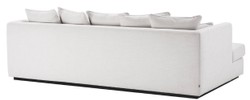 Casa Padrino sofá de la sala de lujo blanco / negro 265 x 151 x H. 90 cm - Sofá con 7 Cojines - Muebles de Sala de Lujo