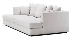 Casa Padrino sofá de la sala de lujo blanco / negro 265 x 151 x H. 90 cm - Sofá con 7 Cojines - Muebles de Sala de Lujo