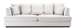 Casa Padrino sofá de la sala de lujo blanco / negro 265 x 151 x H. 90 cm - Sofá con 7 Cojines - Muebles de Sala de Lujo