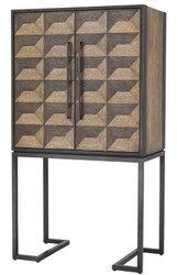 Casa Padrino armadietto del vino di lusso con 2 porte marrone / marrone scuro / nero 95 x 58 x H. 168,5 cm - Mobili Bar - Qualità di Lusso