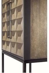 Casa Padrino armadietto del vino di lusso con 2 porte marrone / marrone scuro / nero 95 x 58 x H. 168,5 cm - Mobili Bar - Qualità di Lusso