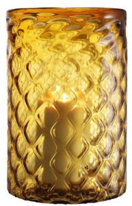 Casa Padrino Luxus Glas Kerzenleuchter Gelb Ø 27 x H. 44 cm - Hotel & Restaurant Deko Accessoires