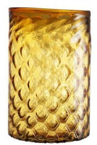 Casa Padrino Luxus Glas Kerzenleuchter Gelb Ø 27 x H. 44 cm - Hotel & Restaurant Deko Accessoires