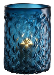 Casa Padrino portavela de vidrio de lujo azul Ø 20 x H. 28 cm - Accesorios de Decoración de Hoteles y Restaurantes