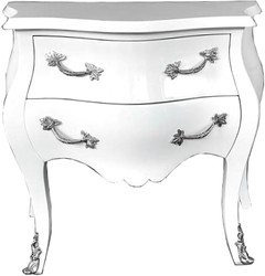 Commode Baroque Casa Padrino 80 cm blanche / argent - meubles Mobilier baroque