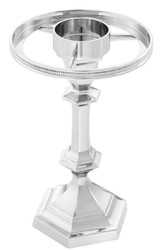 Casa Padrino luxury brass tealight holder with lampshade silver Ø 16 x H. 36 cm - Deco Accessories