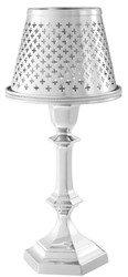 Casa Padrino luxury brass tealight holder with lampshade silver Ø 16 x H. 36 cm - Deco Accessories