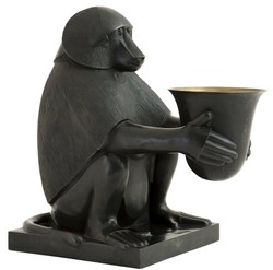 Casa Padrino Lampada da Tavolo Art deco di Lusso in Bronzo Scimmia Babbuino Bronzo / Oro 49 x 60 x H. 60 cm - Lampada da Salotto Art Deco - Qualità di Lusso