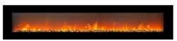 Casa Padrino Luxury LED Electric Fireplace Black 241.5 x 13 x H. 46.5 cm - Modern Extremely Wide Wall Fireplace with Touch Screen & Remote Control