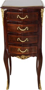 Commode Casa Padrino Baroque en acajou incrusté de 4 tiroirs 80 x 36 x 30 cm - style ancien Commode Casa Padrino Baroque en acajou incrusté de 4 tiroirs 80 x 36 x 30 cm - style ancien