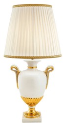 Casa Padrino lampe de table baroque blanc / or / Ivoire Ø 45 x H. 91 cm - Lampe en Céramique Baroque