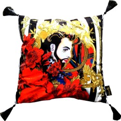 Harald Glööckler Designer Cushion Pompöös di Casa Padrino Face with Rhinestones - Collezione d'arte -