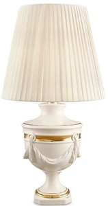 Casa Padrino lampe de table baroque en céramique ivoire / or Ø 45 x H. 90 cm - Lampe de Salon Baroque