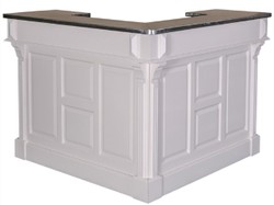 Casa Padrino barra de bar de estilo campestre gris / plata 140 x 140 x H. 107 cm - Barra de Bar con Placa Galvanizada y 2 Cajones - Muebles de Estilo Campestre 