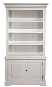 Casa Padrino armario de libros de estilo campestre blanco 118 x 53 x H. 223 cm - Gabinete de la Sala de Estar con 2 Puertas - Muebles de Estilo Campestre 