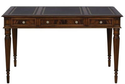 Casa Padrino Scrivania in Mogano Art Nouveau di Lusso con 3 Cassetti Marrone Scuro / Nero / Oro 126 x 73 x H. 75 cm - Mobili da Ufficio - Qualità di Lusso