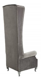 Casa Padrino Sillón con respaldo alto Chesterfield Gris plateado - Sillón con respaldo alto Trone King - Respaldo alto barroco moderno Casa Padrino Sillón con respaldo alto Chesterfield Gris plateado - Sillón con respaldo alto Trone King - Respaldo alto barroco moderno