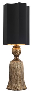 Casa Padrino lámpara de mesa de lujo oro / negro 30,5 x 30,5 x H. 96 cm - Lámpara de Sala de Estar - Calidad de Lujo