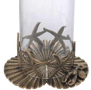 Casa Padrino Luxus Kerzenleuchter Vintage Messingfarben Ø 20,5 x H. 31,5 cm - Luxus Deko Accessoires