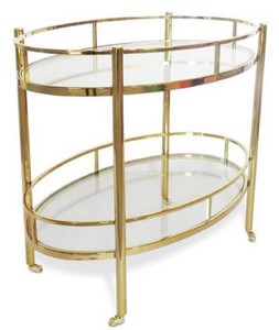Casa Padrino chariot de luxe or 70 x 47 x H. 77 cm - Chariots de Nourriture en Acier Inoxydable avec Plaques en Verre Trempé - Accessoires pour Hôtels et Gastronomie