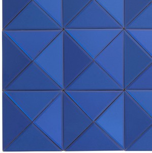 Casa Padrino Designer Spiegel Blau 110 x 4 x H. 110 cm - Luxus Wohnzimmer Wandspiegel - Designermöbel