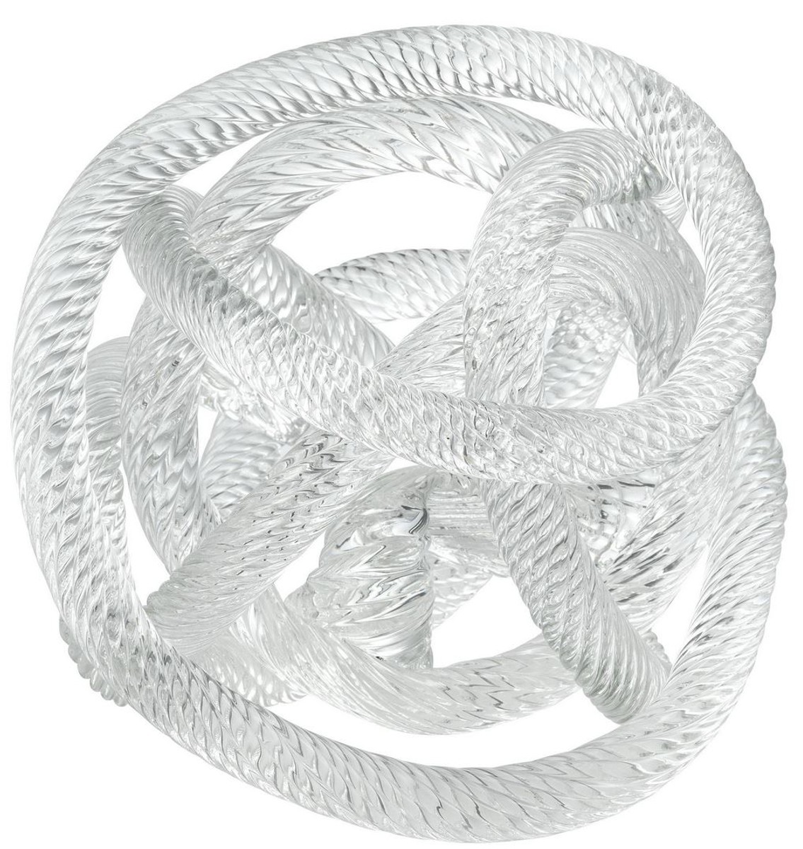 Casa Padrino décoration de bureau de luxe en verre corde de jetée nautique 20 x 20 x H. 20 cm - Accessoires de Décoration de Bureau