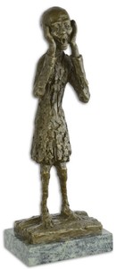 Casa Padrino Escultura de Bronce de Lujo El Grito Bronce / Gris 14,5 x 9,9 x H. 38,2 cm - Figura de Bronce Decorada