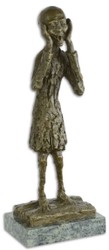 Casa Padrino Sculpture en Bronze de Luxe La Cri Bronze / Gris 14,5 x 9,9 x H. 38,2 cm - Figure Déco en Bronze