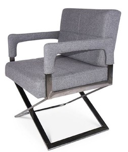 casa padrino luxus filz edelstahl stuhl mit armlehnen, gepolsteter stuhl, büromöbel, luxus möbel, designer stuhl, bürostuhl, büromöbel, casa padrino möbel
