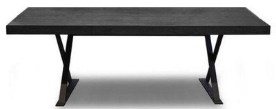 Casa Padrino table de salle à manger en bois massif de luxe noir 180 x 100 x H. 76 cm - Table de Cuisine Massive - Meubles en Bois Massif