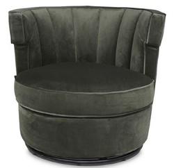 Casa Padrino luxury swivel armchair dark green 79 x 62 x H. 73 cm - Round Living Room Armchair - Velvet Armchair - Living Room Furniture