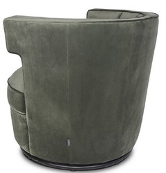 Casa Padrino luxury swivel armchair dark green 79 x 62 x H. 73 cm - Round Living Room Armchair - Velvet Armchair - Living Room Furniture
