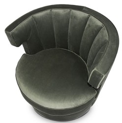 Casa Padrino luxury swivel armchair dark green 79 x 62 x H. 73 cm - Round Living Room Armchair - Velvet Armchair - Living Room Furniture