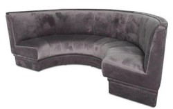 Casa Padrino sofá de lujo gris 167 x 83 x H. 94 cm - Sofá de Terciopelo Semicircular - Muebles de Lujo