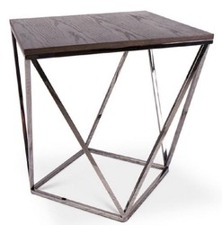 casa padrino luxus beistelltisch, eichenfurnier edelstahl beistelltisch, holz beistelltisch, designer beistelltisch, wohnzimmer tisch braun silber, luxus möbel, designer möbel