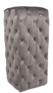 Casa Padrino Pilastro Chesterfield di Lusso in Velluto Grigio 45 x 45 x H. 101 cm - Mobili Chesterfield