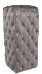 Casa Padrino Pilastro Chesterfield di Lusso in Velluto Grigio 45 x 45 x H. 101 cm - Mobili Chesterfield