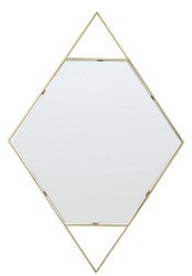 Casa Padrino espejo de pared de diseño oro 81 x H. 119 cm - Espejo de Acero Inoxidable en Forma de Diamante - Muebles de Diseño