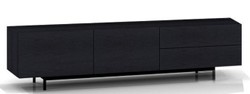 Casa Padrino Gabinete de la TV de Lujo con 2 Puertas y 2 Cajones Negro 180 x 50 x H. 46 cm - Gabinete de Roble Macizo - Muebles de Lujo