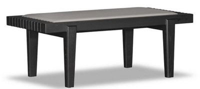 Casa Padrino panca di lusso nero / beige 160 x 47 x H. 42 cm - Panca in Rovere Massello con Vera Pelle