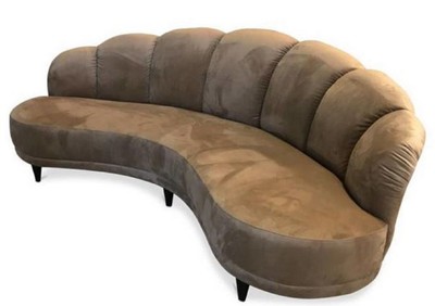 casa padrino luxus samt sofa, gebogenes sofa, wohnzimmer sofa gebogen haselnussbraun, gebogene samt couch, hotel sofa, restaurant sofa, club sofa, wohnzimmer möbel
