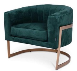 Casa Padrino sillón de terciopelo de lujo verde oscuro / cobre 70 x 66 x H. 68 cm - Muebles de Salón de Diseño