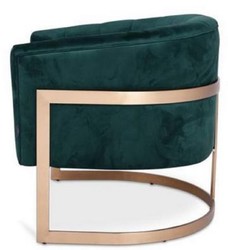 Casa Padrino sillón de terciopelo de lujo verde oscuro / cobre 70 x 66 x H. 68 cm - Muebles de Salón de Diseño