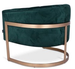 Casa Padrino sillón de terciopelo de lujo verde oscuro / cobre 70 x 66 x H. 68 cm - Muebles de Salón de Diseño