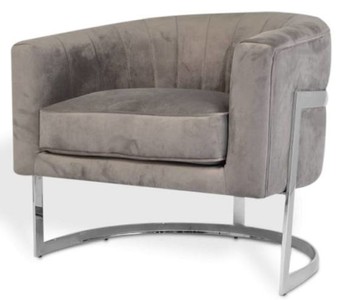Casa Padrino sillón de terciopelo de lujo gris / plata 70 x 66 x H. 68 cm - Muebles de Salón de Diseño