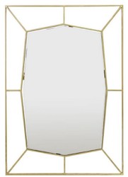 Casa Padrino espejo de pared de diseño oro 67 x H. 100 cm - Espejo de Acero Inoxidable - Accesorios de Decoración de Lujo